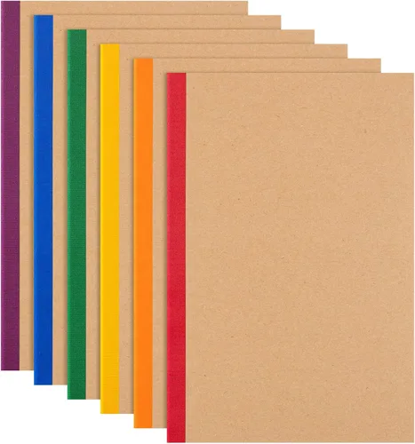 Miniatura 17 de Paquete de 30 cuadernos en blanco a granel, cuaderno de composición de papel A5 sin forro, 8.3 x 5.5 pulgadas, cubierta de papel kraft con espinas