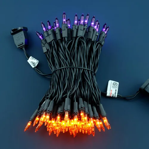 Miniatura 3 de YULETIME 100 luces de Navidad multicolor, 33 pies de cable verde certificado UL como incandescentes, mini cadena de luces LED