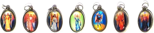 Siete Arcángeles Miguel Jofiel Chamuel Gabriel Raphael Uriel zadkiell Medallas Ángeles Pack de 7 Ángeles semanal Protección Religiosa Regalo