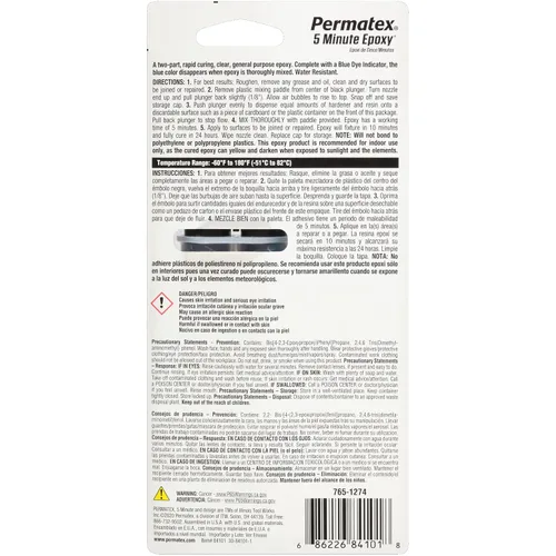 Miniatura 2 de Permatex 84101 PermaPoxy 5 Minute Epoxi de uso general, 0.84 oz.