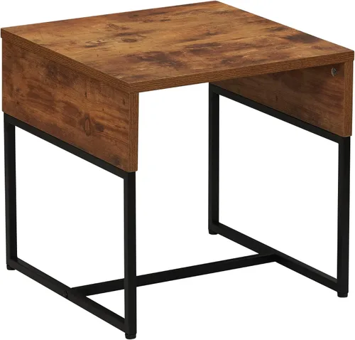 Miniatura 12 de Household Essentials Mesa de centro de grano Ashwood con base de hierro negro