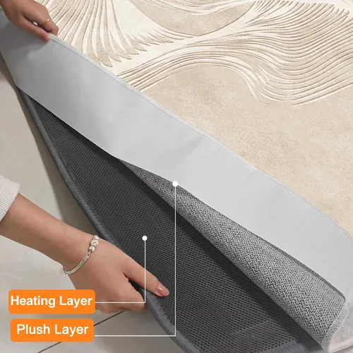 Miniatura 3 de Alfombra térmica lavable con calefacción eléctrica, superficie de felpa desmontable con calentamiento rápido para oficina, sala de estar, comedor