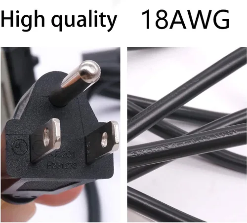 Miniatura 4 de TWTADE Cable de extensión de alimentación para monitor de TV, 10 pies, 3 clavijas, 10 A, 250 V, 18 AWG, certificado UL, cable de repuesto para VIZIO