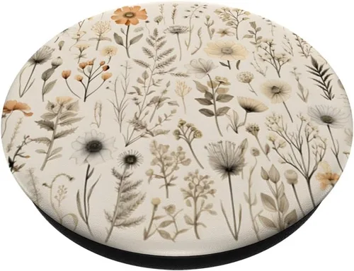 Miniatura 2 de PopSockets estándar de flores silvestres bohemias, diseño botánico, floral, vintage, PopSockets estándar