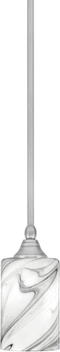 Miniatura 74 de Toltec Lighting Tallo Colgado Mini colgante, acabado de cobre negro, 3.5" cuadrado humo burbuja vidrio