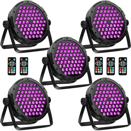 Miniatura 11 de Luces de escenario RGB de 60 LED, 90 W, regulables, multimodos activados por sonido, control remoto y DMX, fácil configuración, luces elevadas