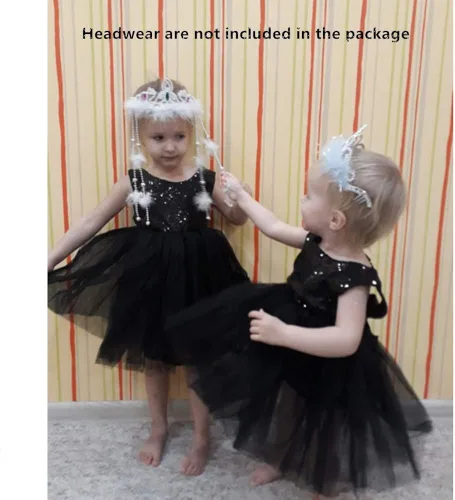 Miniatura 5 de Vestido de princesa tutú de tul para niña, boda, concurso, fiesta, bebé, lentejuelas sin espalda, encaje floral, recién nacido, 7 años