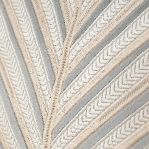 Miniatura 5 de Aeckself - Funda de cojín decorativa de terciopelo, 18 x 18 pulgadas, hojas grises y blancas, con bordado, diseño cuadrado, con borde cosido, funda