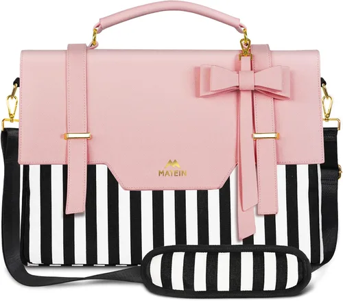 MATEIN Bolsa para laptop para mujeres, maletín delgado de 15.6 pulgadas para computadora, funda, bolsa ligera linda y femenina de mensajero para el