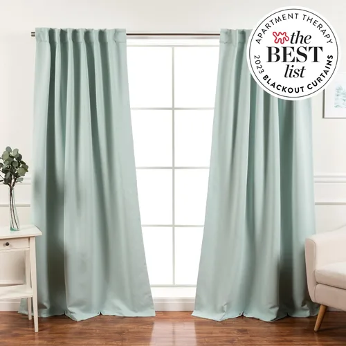 Miniatura 2 de Best Home Fashion Paneles de Cortinas Opacas Premium - Tratamiento de Ventana con Aislamiento Térmico Sólido Cortinas Opacas para Dormitorio - Menta