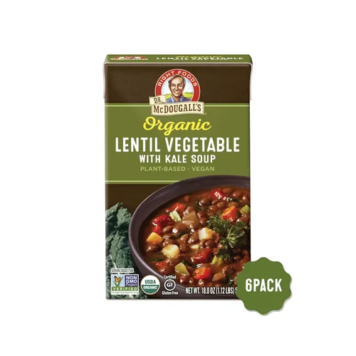 Miniatura 5 de Dr. McDougall's Right Foods Vegetales de lentejas orgánicas con sopa vegana de col rizada, 18 onzas (paquete de 6) sin gluten, USDA orgánico, sin