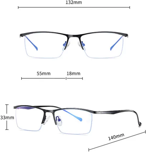 Miniatura 7 de Gafas de lectura fotocromáticas, gafas de lectura de tendencia, para hombres y mujeres, medio marco, para negocios, oficina, hombres