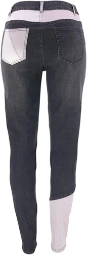 Miniatura 4 de vanberfia - Pantalones elásticos de cintura media para mujer diseño retazos de mezclilla
