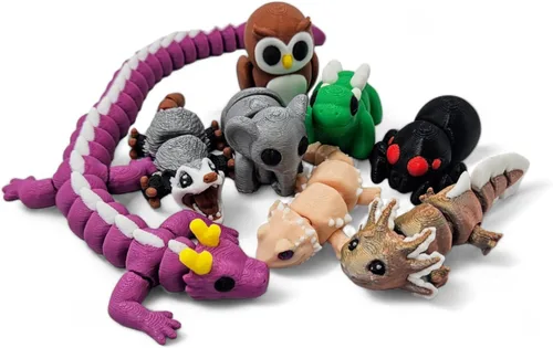 Miniatura 9 de Paquete de 10 minianimales misteriosos, figuras articuladas de animales impresos en 3D, diseños únicos y divertidos, incluye huevo misterioso