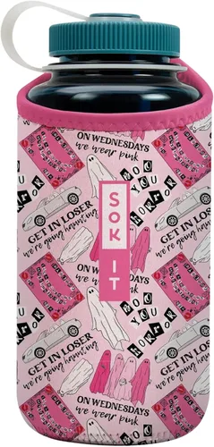 Miniatura 123 de Sok It BotlSok Funda para botella de agua con cubierta de neopreno aislante (Floral abstracto, se ajusta a CamelBak o Nalgene de 12 onzas)