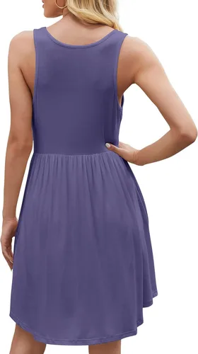 Miniatura 6 de HiMONE Women's 2023 Sleeveless Loose Plain Dresses Casual Short Dress with Pocket