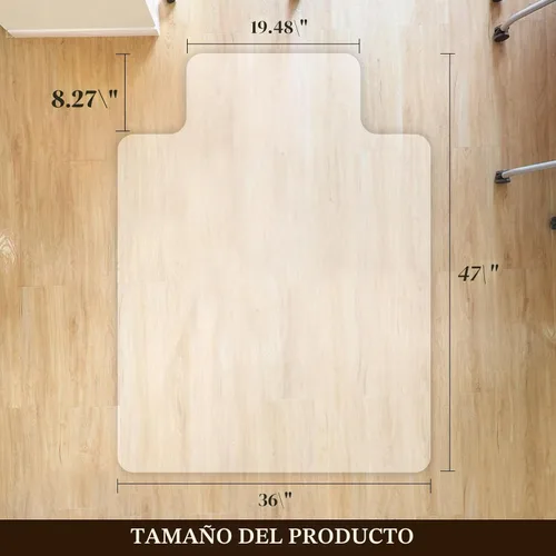 Miniatura 6 de Alfombrilla para silla de oficina para suelos de madera dura - 36"x47" Alfombrillas para silla de escritorio Protector de suelo para el hogar