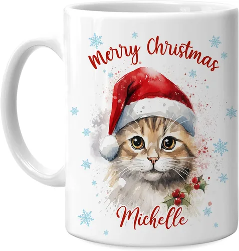 Miniatura 33 de Hyturtle Regalos personalizados para amantes de los osos – Taza de café de cerámica con nombre personalizado de oso con sombrero de Papá Noel
