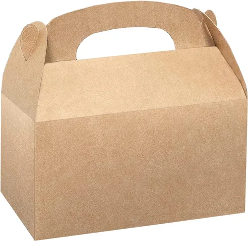 Xxcxpark 24 cajas de regalo de papel kraft marrón de 6.25 x 3.5 x 3.5 pulgadas, caja de embalaje decorativa de regalo con tapa para manualidades,