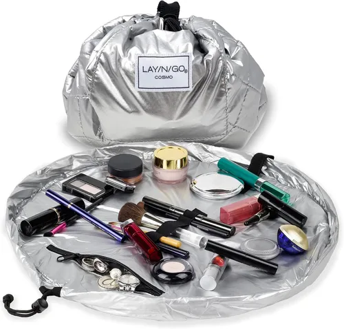 Miniatura 17 de Lay-n-Go Cosmo Layflat - Organizador de cosméticos y maquillaje con cordón y bolsillo con cremallera, bucles para cepillos y más, se ajusta