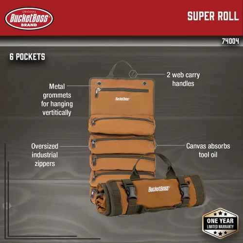 Miniatura 3 de Bucket Boss - Super Roll, bolsas de herramientas - Serie original (74004), marrón