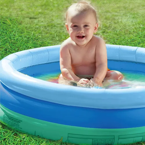 Miniatura 5 de Piscina inflable de 3 anillos – Flotadores de piscina para niños de 51 pulgadas con diseño de acuario – Piscina redonda para niños de 3 anillos