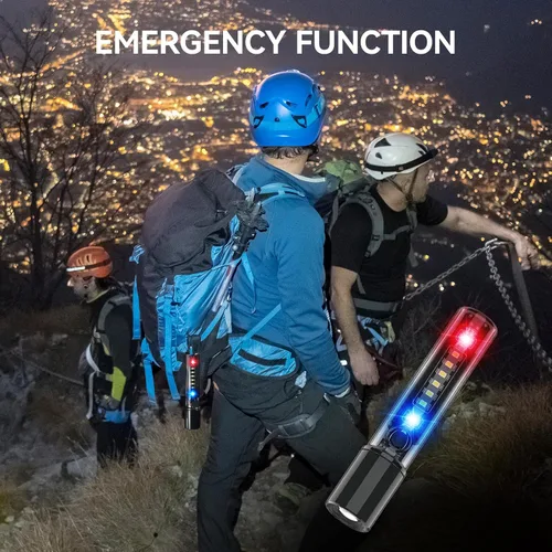 Miniatura 9 de VAVOFO Linterna LED, cuerpo de aluminio, linterna LED EDC púrpura - USB-C recargable, impermeable, enfoque de zoom, 3 modos, estroboscópico