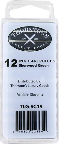 Miniatura 3 de Thornton's Luxury Goods Short Standard International - Cartuchos de tinta para pluma estilográfica Sherwood, paquete de 12 repuestos para bolígrafos
