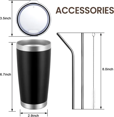 Miniatura 9 de MEWAY - Vaso de 20 onzas para café Negro