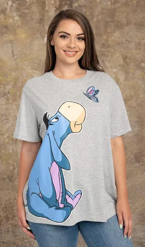 Miniatura 6 de Disney Camiseta para mujer de talla grande con estampado lateral de mariposa Eeyore