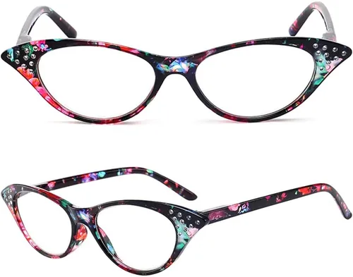 Miniatura 4 de Paquete de 4 lentes de lectura, diseño de moda vintage con diamantes de imitación de ojo