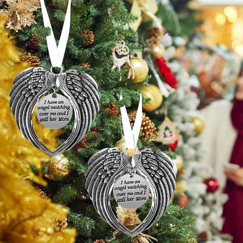 Miniatura 5 de Adorno conmemorativo de Navidad, Una parte de mi corazón está en el cielo, colgante para árbol de Navidad, regalos conmemorativos por pérdida