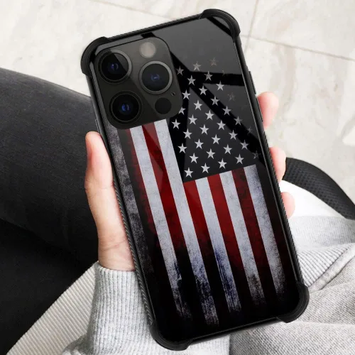 Miniatura 3 de ZHEGAILIAN Funda para iPhone 14 Pro, protección de grado militar, esquinas a prueba de golpes, funda antiarañazos para iPhone 14 Pro, bandera vieja