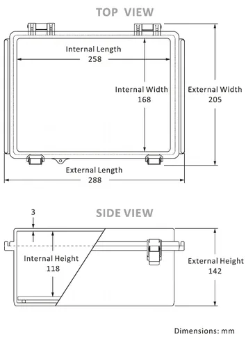 Miniatura 6 de Caja de conexiones eléctricas impermeables IP67 carcasa de plástico ABS con cubierta con bisagras con placa de montaje, soportes de pared