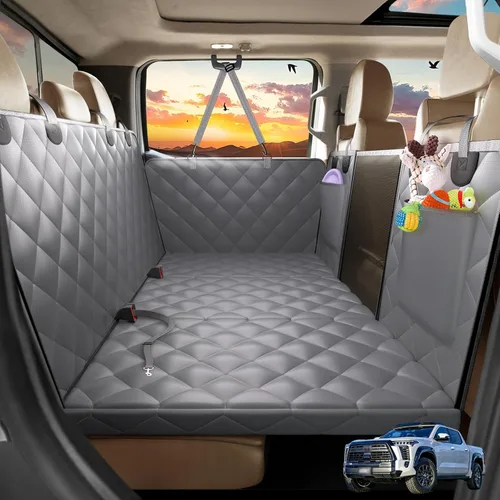 Miniatura 12 de Extensor de asiento trasero para perros, funda de asiento de coche de fondo duro para asiento trasero, hamaca impermeable para perro, plataforma