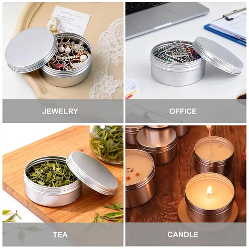 Miniatura 5 de 20 unidades de 0.2 fl oz 0.17 onzas pequeñas de metal vacío de acero de aluminio latas latas botella deslizante caja de contenedores cosméticos