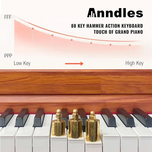 Miniatura 3 de Piano Eléctrico de 88 Teclas Piano Digital Ponderado para Principiante Teclado Piano Incluye Banco de Piano, Adaptador de Corriente, Tres Pedales