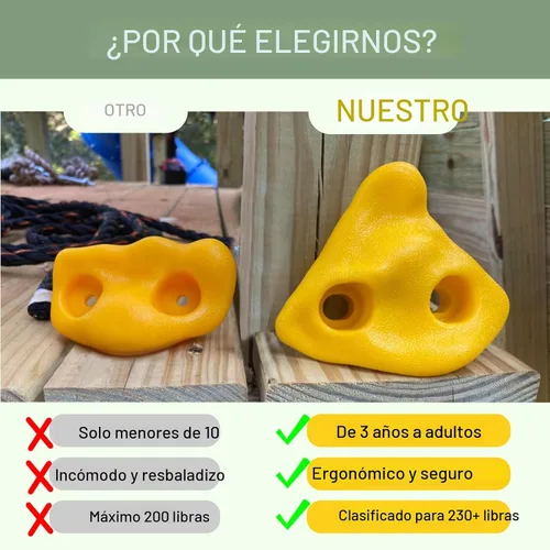 Miniatura 5 de TOPNEW 12 soportes para escalada de árboles ninja para niños escaladores, rocas de escalada para adultos con 6 correas de trinquete