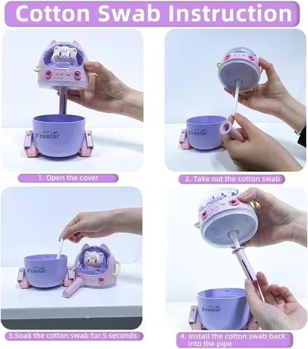 Miniatura 6 de Mini humidificador USB de 7.4 fl oz con luz nocturna LED, pequeño y lindo humidificador en adorable muñeca para niños, plantas, dormitorio, oficina