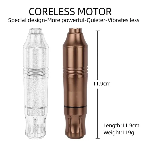 Miniatura 4 de ATOMUS - Kit de máquina de tatuaje giratoria, cartucho estilo bolígrafo de tatuaje, ametralladora con fuente de alimentación, 50 piezas, agujas