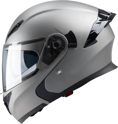 Casco integral para hombres y mujeres adultos con protector solar ahumado Gris metálico