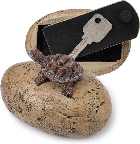 Miniatura 9 de BARGIFTS - Ocultador de llaves en roca falsa, seguro para jardín o patio al aire libre, tamaño grande, piedra falsa oculta - Se ve como roca