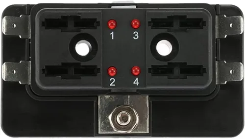 Miniatura 3 de Caja de fusibles de hoja DC 12 V 24 V 4 vías con bloque indicador LED para coche barco marina Caravana circuito estándar ATO enviar fusibles