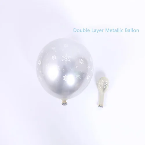 Miniatura 6 de Kit de arco de guirnalda de globos de copo de nieve azul - Globo de copo de nieve con globos de látex plateado azul blanco para el país