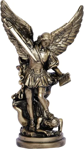 Estatua de San Miguel Arcángel 12 pulgadas Estatua de San Miguel Arcángel Miguel Estatua de San Miguel Arcángel Derrotado a Lucifer Pisotea al