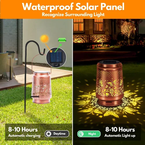 Miniatura 3 de Lámpara Solar de Linterna para Exterior Impermeable, Decoraciones de Jardín, Regalos de Navidad y Cumpleaños para Mujeres, Mamá, Abuela, Decoración