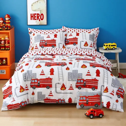 Miniatura 26 de Mooreeke Juego de edredón individual para niños de 6 piezas, juego de ropa de cama azul para adolescentes, microfibra de dinosaurio, cama para niños