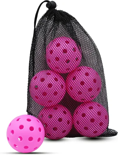 Magicorange Pickleball Balls, 40 Holes Outdoor Pickleballs, High Elasticity & Durable Pickle Balls for All Style Pickleball Paddles Rosado
