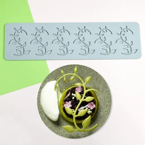 Miniatura 5 de TUKE Tuile Molds - Molde de silicona con hojas curvadas de silicona para dulces, tapete de encaje para decoración de tartas, azúcar, manualidades