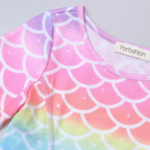 Miniatura 3 de Perfashion Vestidos a juego para niñas y muñecas sin mangasmanga larga, acampanados, faldas de fiesta de unicornio